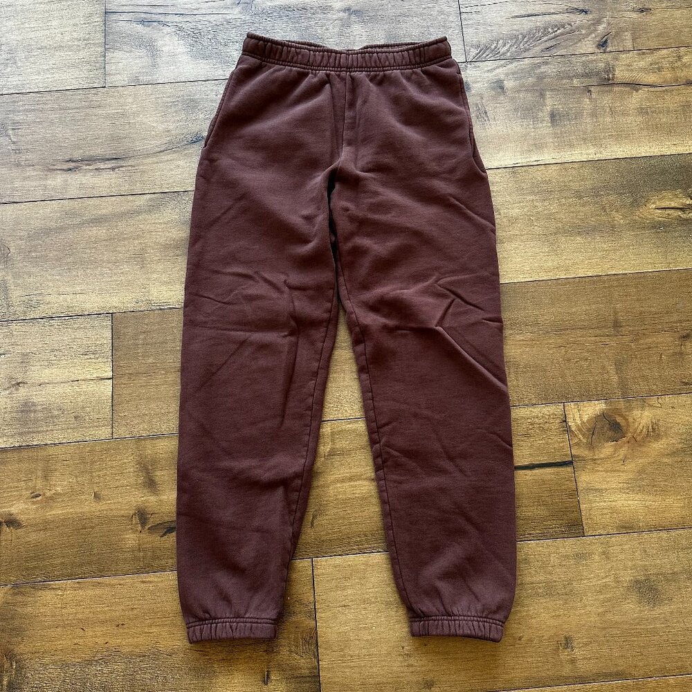 Aritzia Tna Cozy Fleece Boyfriend Basic Sweatpant - GD Cognac